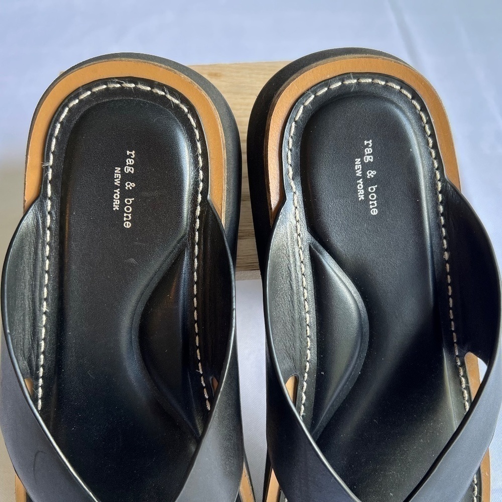 Rag and Bone Sold Out Parker Thong Sandals in Black Size 37 - Picture 2 of 7